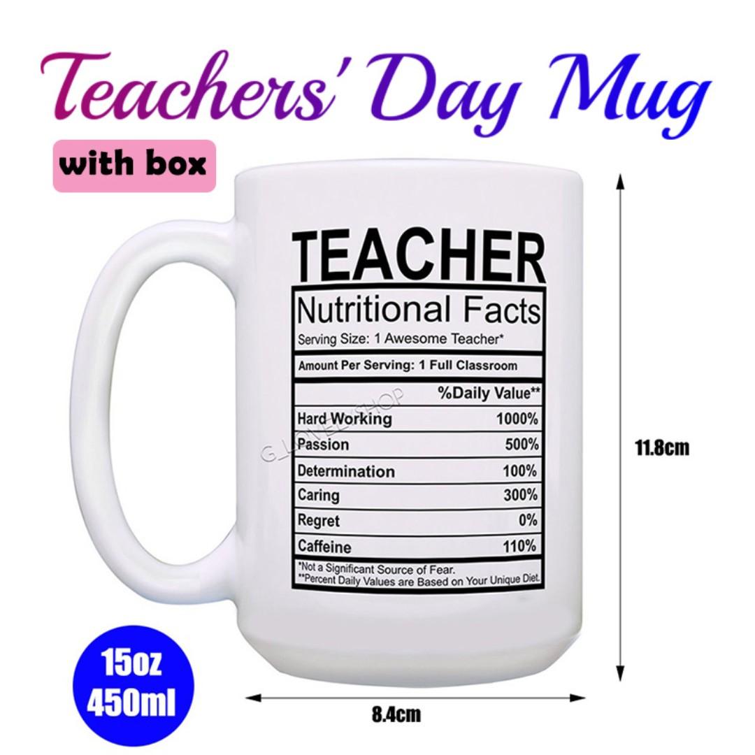 Christmas Gift for Teacher Teacher's Day Teacher Nutrition Fact Teacher Birthday Teacher Coffee Mug Teacher Nutritional Facts Mug
