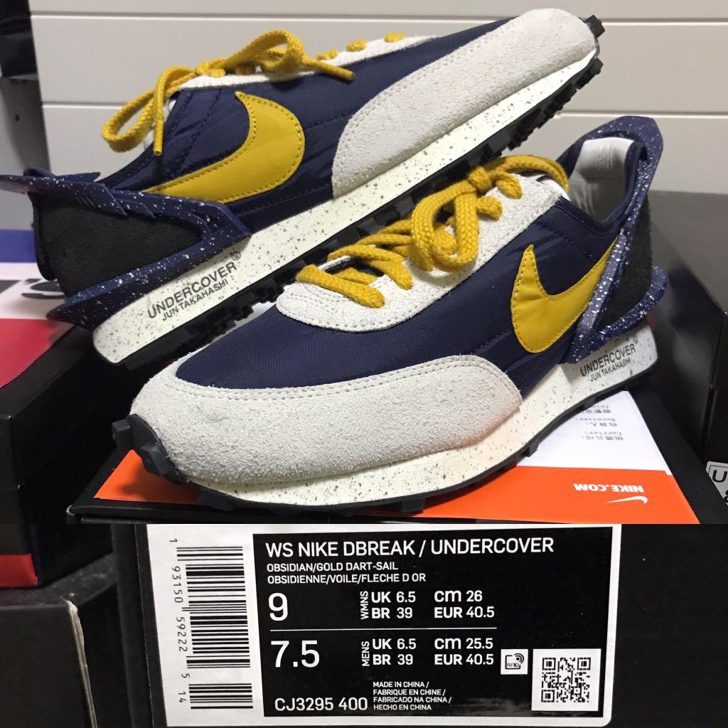 US7.5 Undercover x Nike Dbreak Navy and Gold eur40