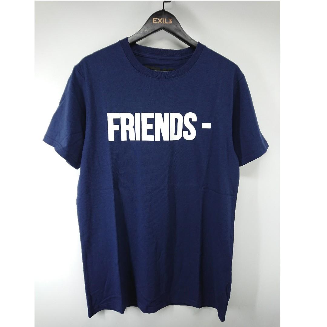 Vlone Friends Tee Navy White M.L Men s Fashion Tops Sets