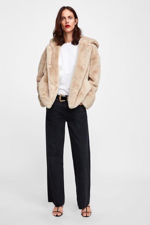 zara women's faux fur jacket