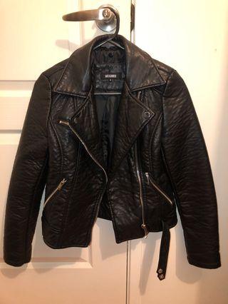 Leather lookalike biker jacket