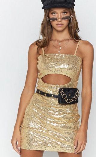 Ibizian Nights Gold sequin dress
