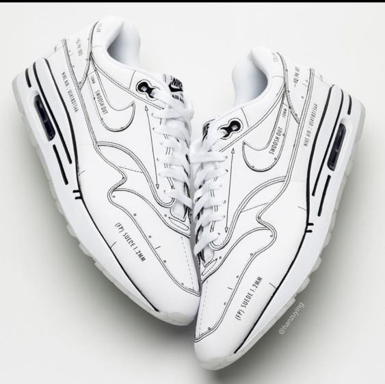 Air max 1 sketch to shelf white, Men's 