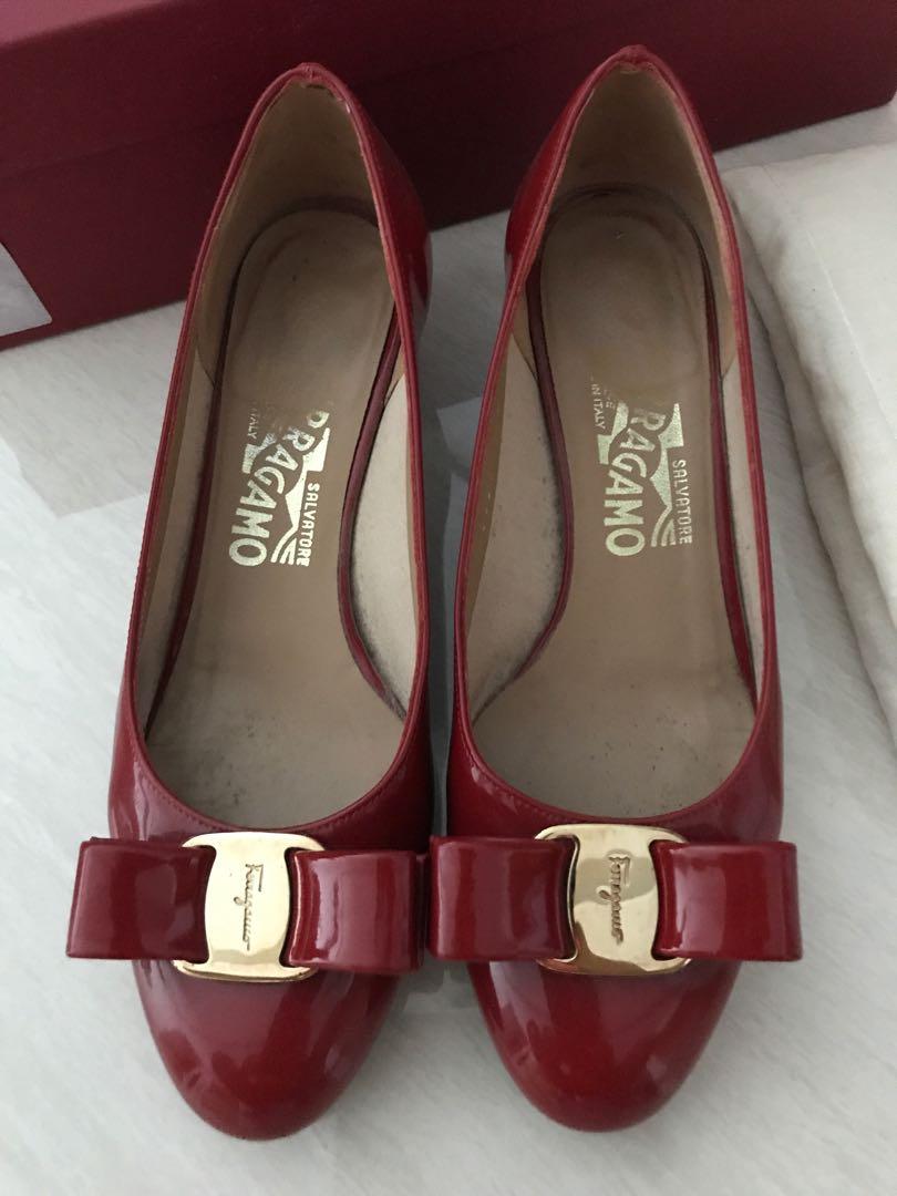 Authentic Red Ferragamo 3cm Heels (Size 