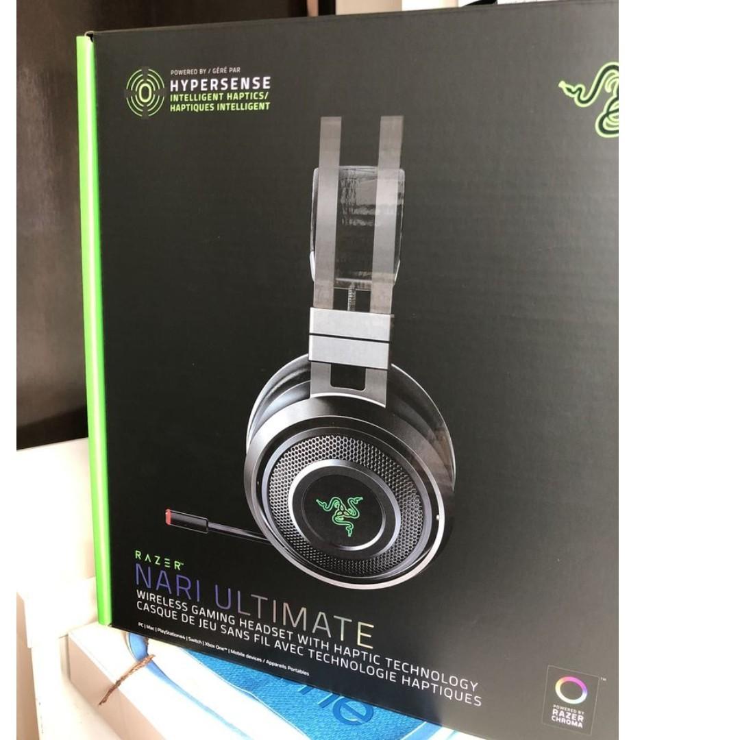 Bnib Razer Nari Ultimate Wireless Gaming Headset Headphone Toys Games Video Gaming Gaming Accessories On Carousell