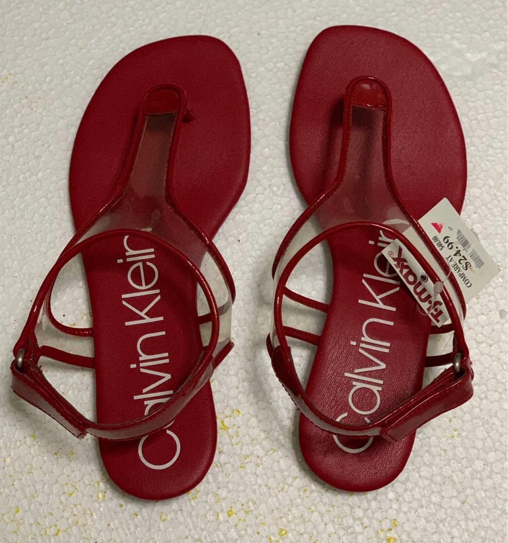 Calvin Klein Shilo T-Strap Flat Sandals 