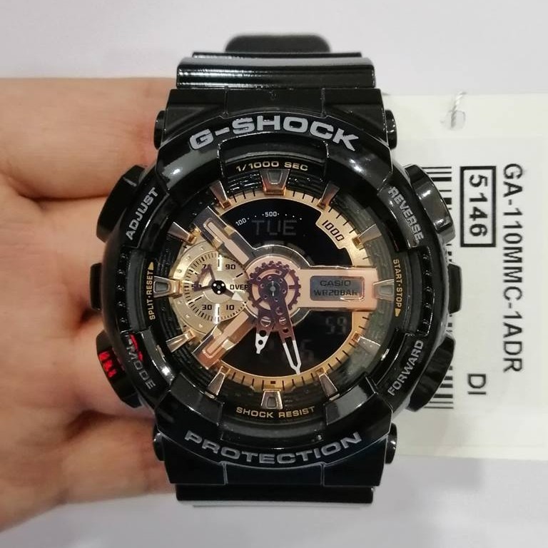 Casio G-Shock Black And Rose Gold Analog Digital Watch GA-110MMC-1A ...