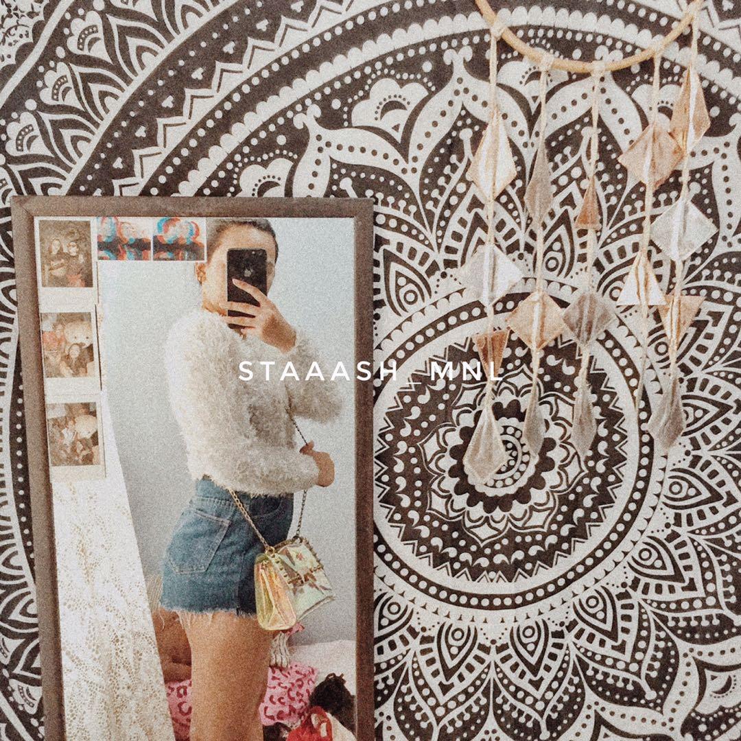 Faux Fur crop sweat shirt (Category: Others Tops) located in Pasig City. Submitted by settey (Listing ID 245925654, Image 2). Description: Top: 200.00 shorts: 150.00.
