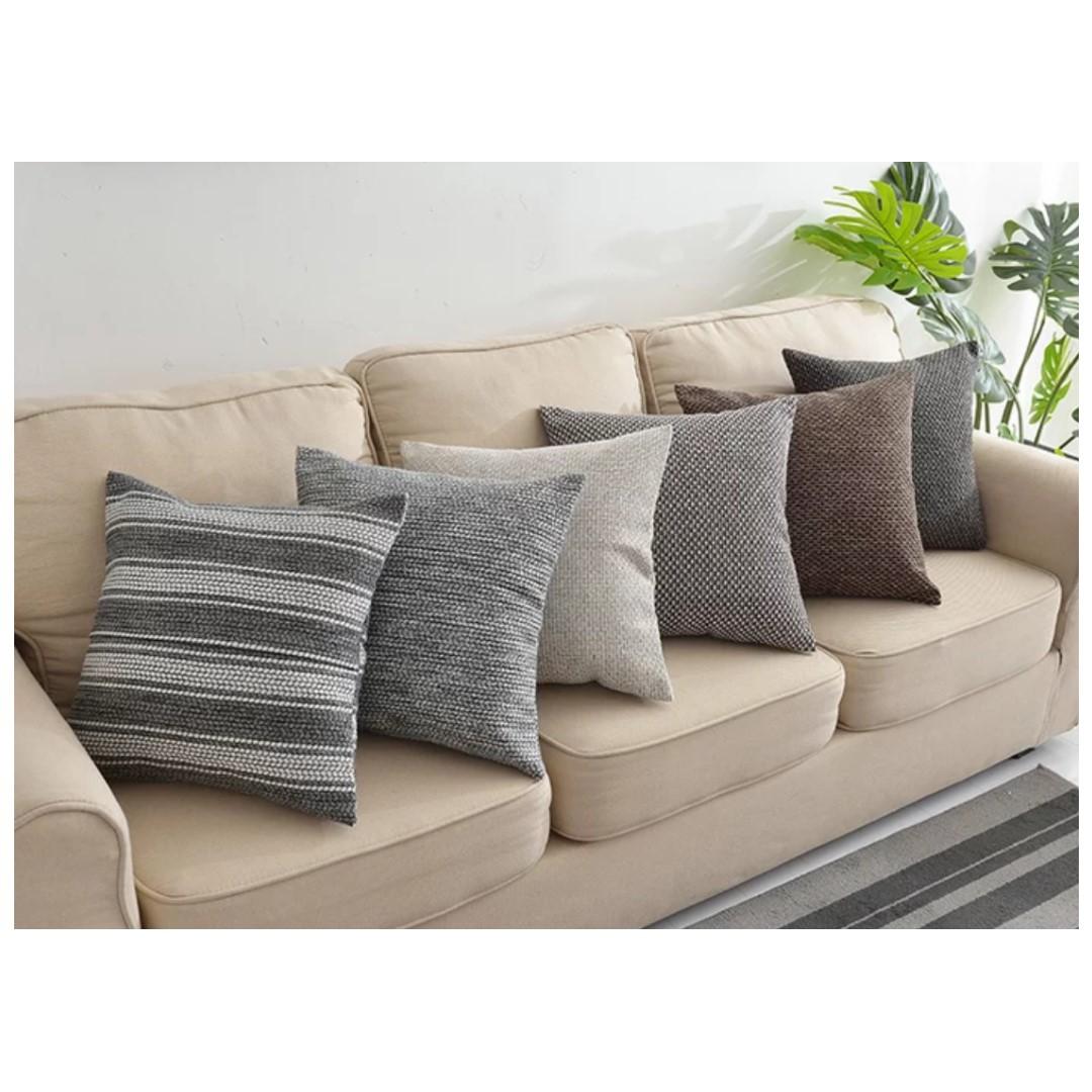 Harriet Faux Burlap Cover Rustic Country Sofa Throw Pillow