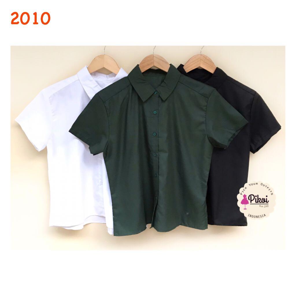 Kemeja Hitam Kemeja Putih Lengan Pendek Kemeja Wanita Uniqlo Hitam Blouse Cewek 2010 Fesyen Wanita Pakaian Wanita Atasan Di Carousell