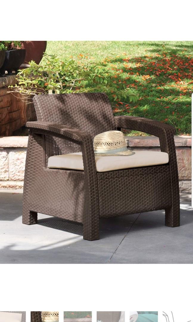 Keter Corfu Armchair Chair All Weather Outdoor Patio Garden Balcony Furniture With Cushion Brown Everything Else On Carou - Keter Corfu Armchair All Weather Outdoor Patio Garden Furniture Keter Corfu Armchair Chair All Weather Outdoor Patio Garden Balcony Furniture With Cushion Brown Everything Else On Carou - Keter Corfu Armchair All Weather Outdoor Patio Garden Furniture