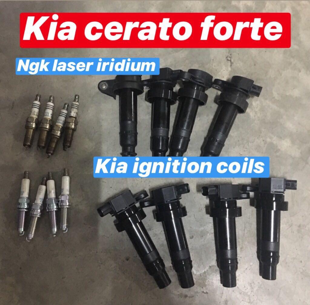 Kia cerato forte spark plug and ignition coil replacement, Car