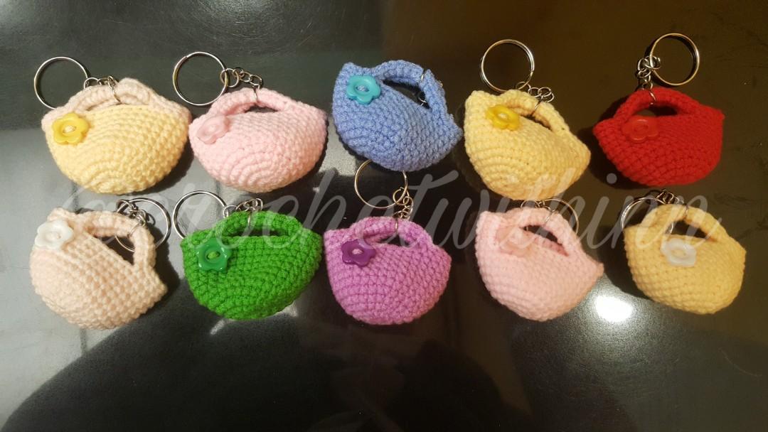 Handmade Crochet Mini Bag Keychain Design Craft Handmade Craft