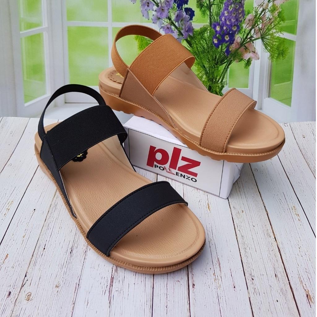 Pollenzo Sandal Casual Dual Strap Tali Karet Elastis Size 39