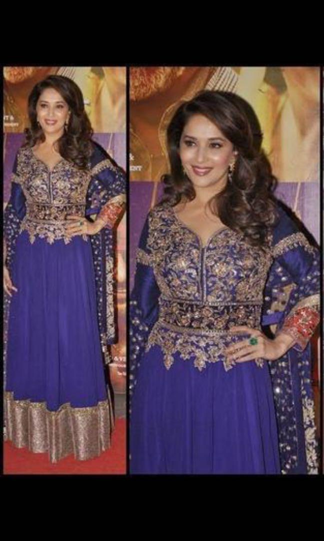 Purple Madhuri Dixit Anarkali Suit Indian Suit Womens Fashion