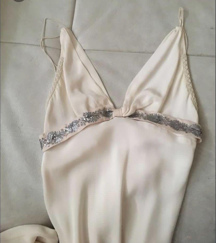 champagne vera wang cocktail dress