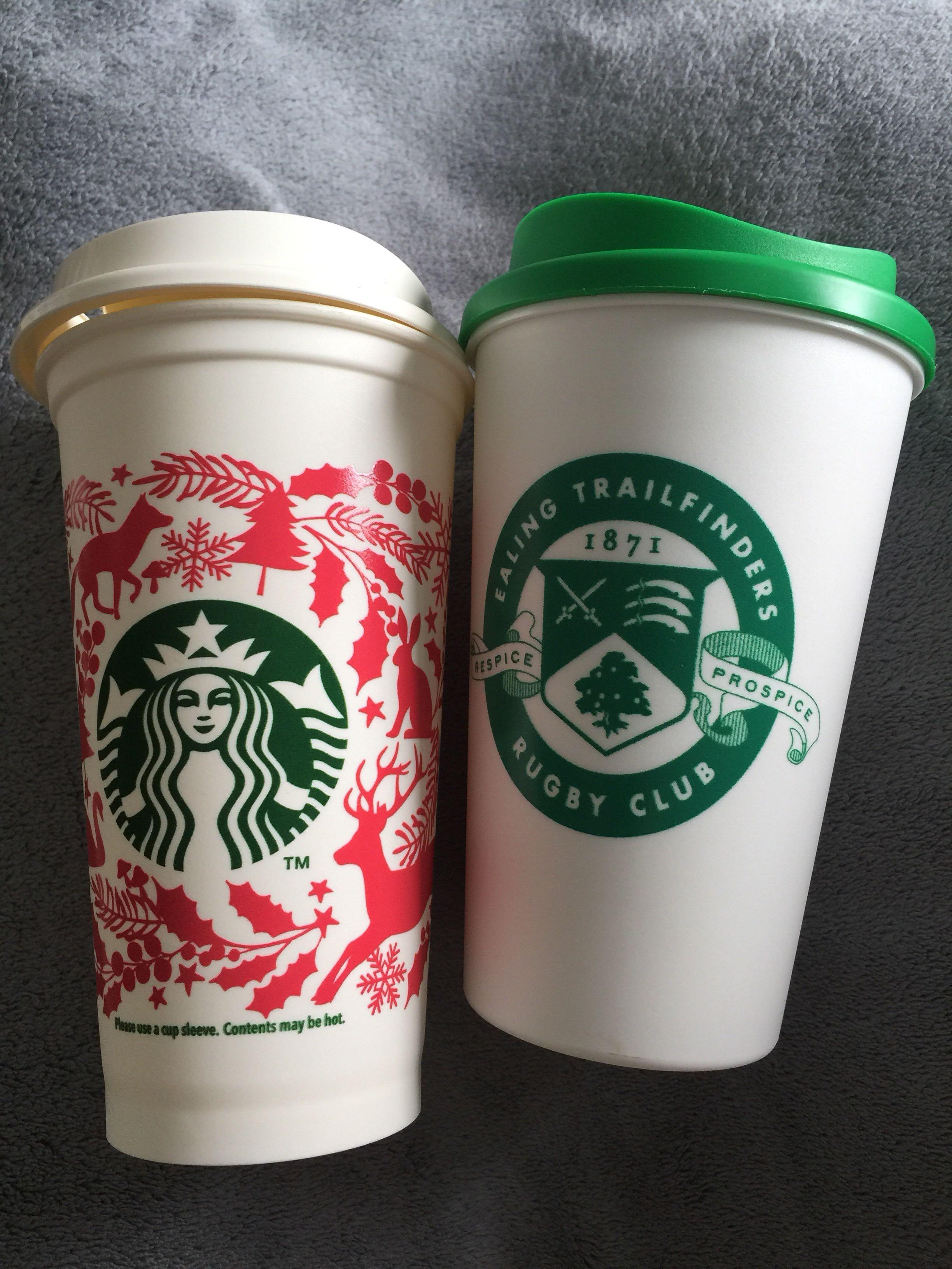 Rugby Club Drink Cup + Starbucks Drink Cup, Everything Else on Carousell