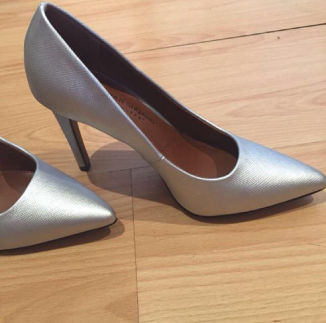 simple silver heels