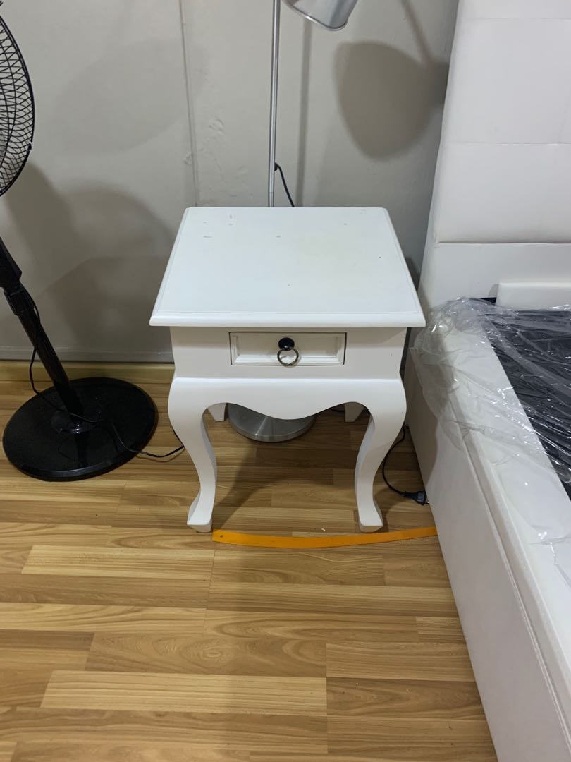 Used Elegant white bedside table., Furniture & Home Living, Furniture