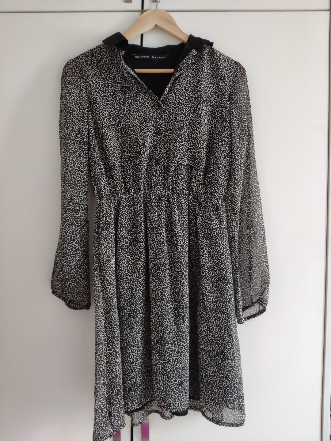 zara leopard print midi dress