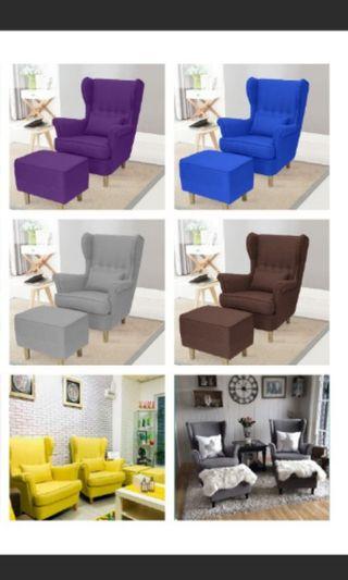 Wing chair+stool (without pillow)