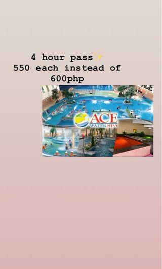 4hr pass Ace water spa