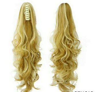 Clamp wigs curly blonde