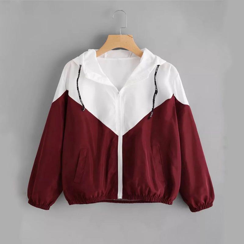 Maroon and white windbreaker hot sale