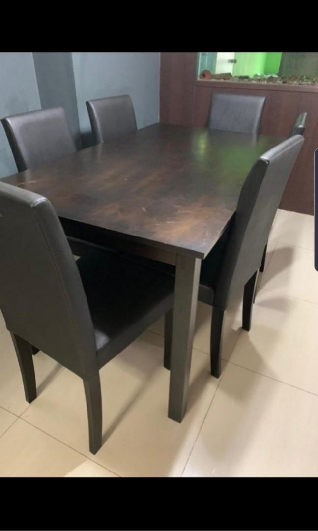 7 Piece Dining Table Set Furniture Tables Chairs On Carousell