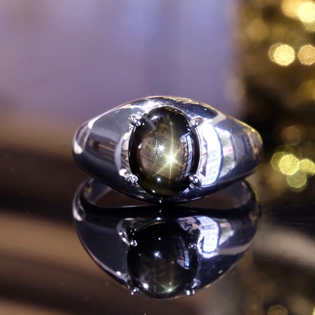 Black star on sale sapphire ring mens