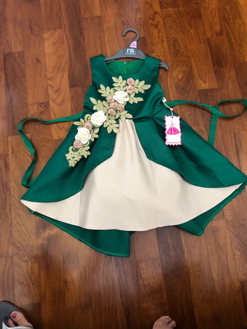 emerald green baby dress