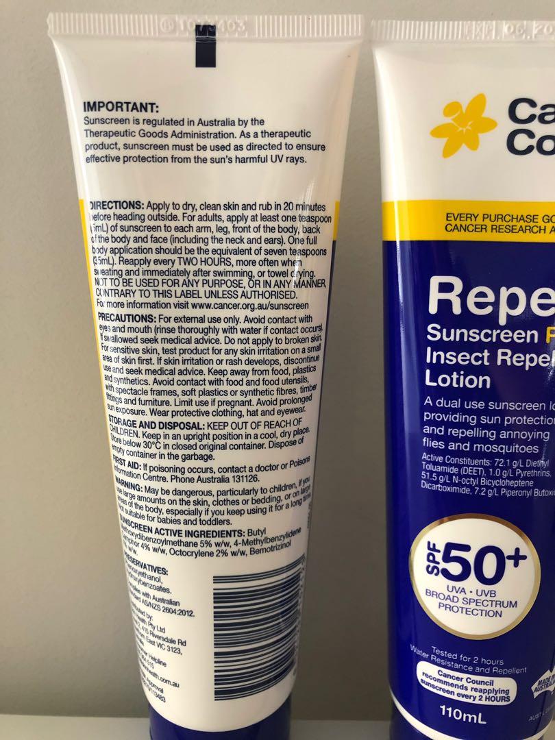 Cancer Council Sunscreen plus Insect Repellent SPF 50+, Beauty