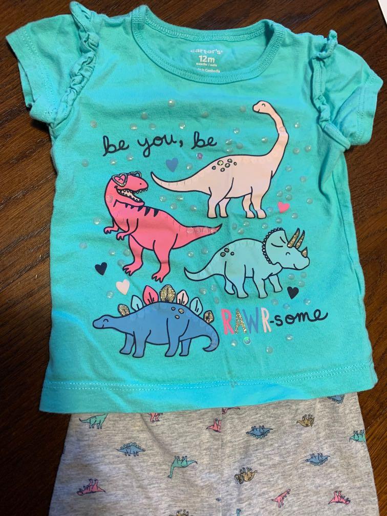 Carters Girl dinosaur outfit 12 months