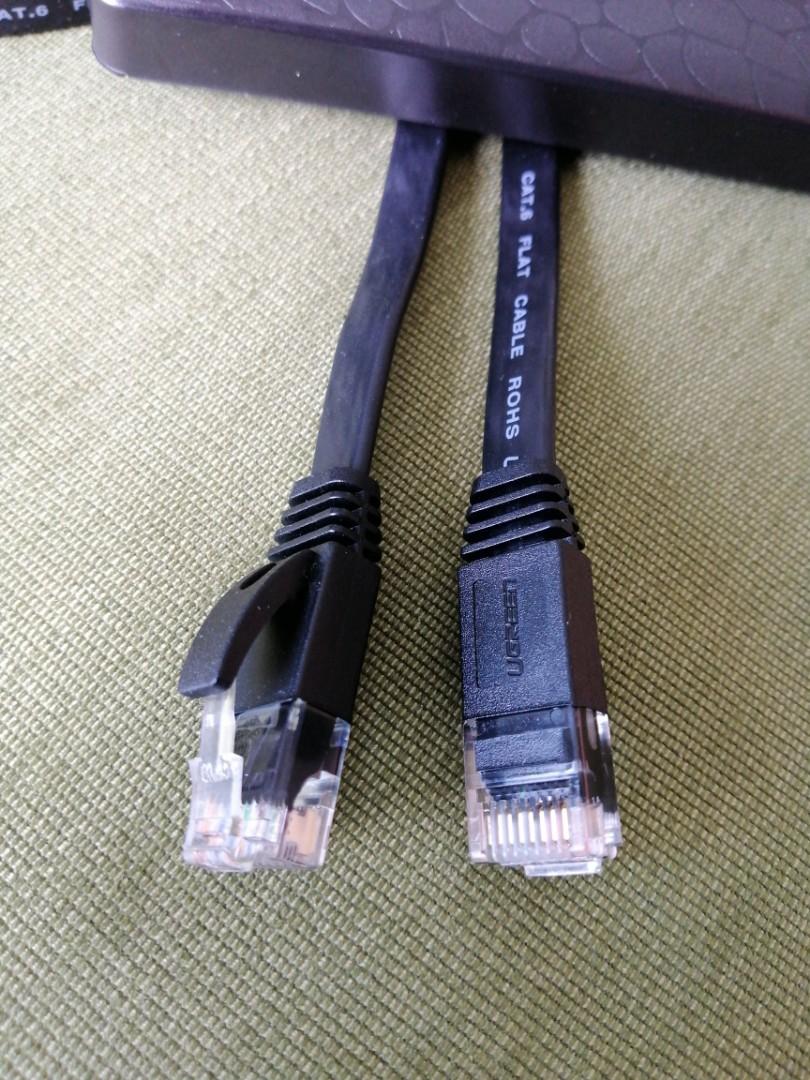 Cat 6 Gigabit Flat Lan Cable 12 Meters Electronics Computer Parts Accessories On Carousell