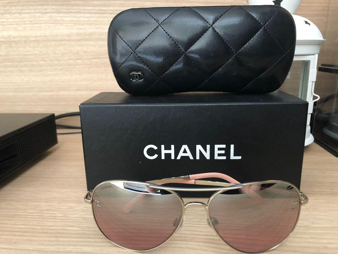 Chanel pilot outlet sunglasses rose gold