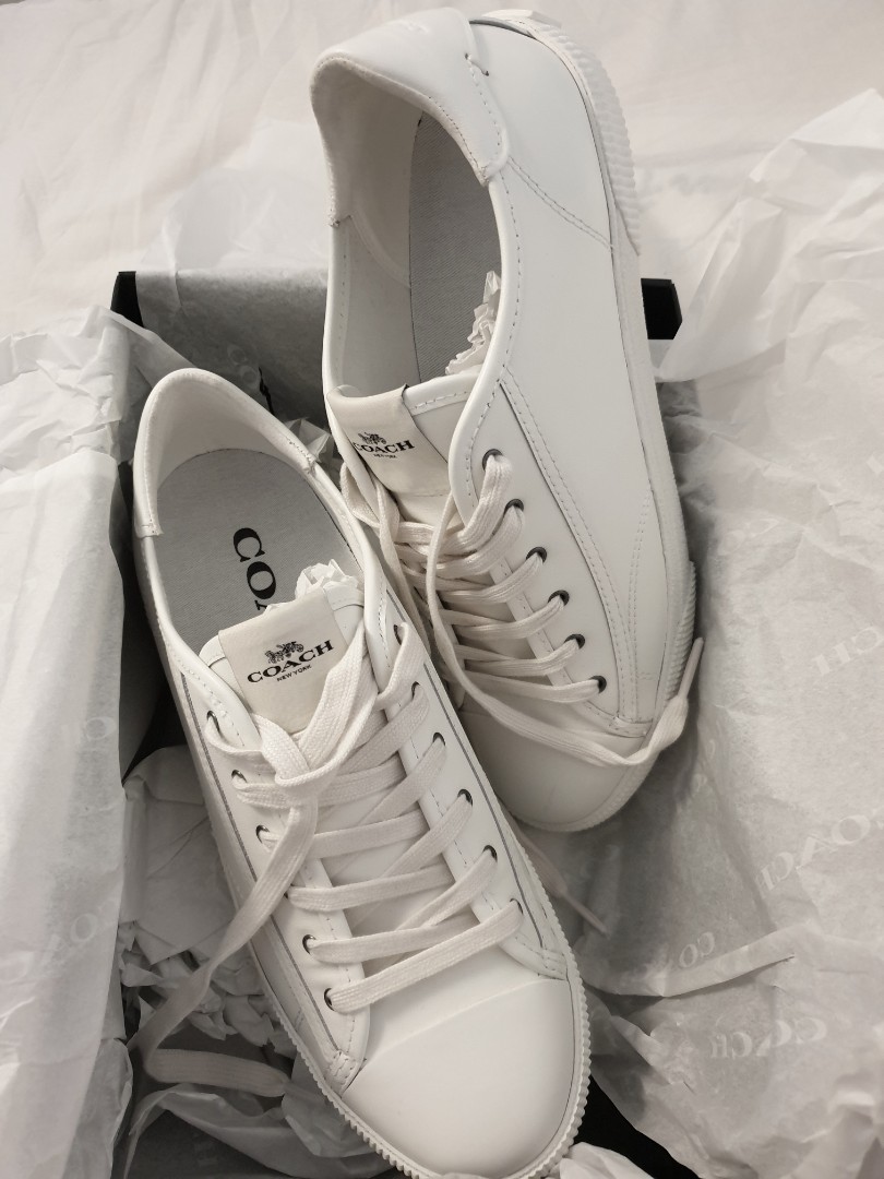 coach white leather sneakers