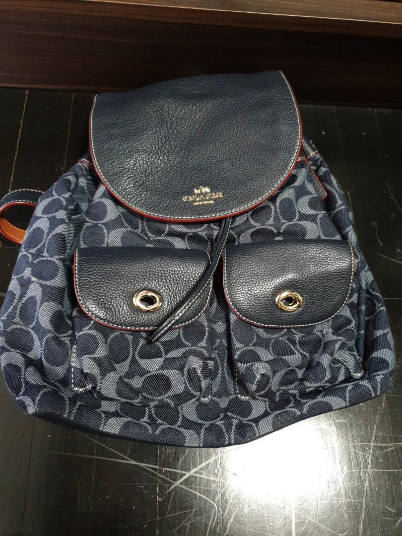 coach denim backpack