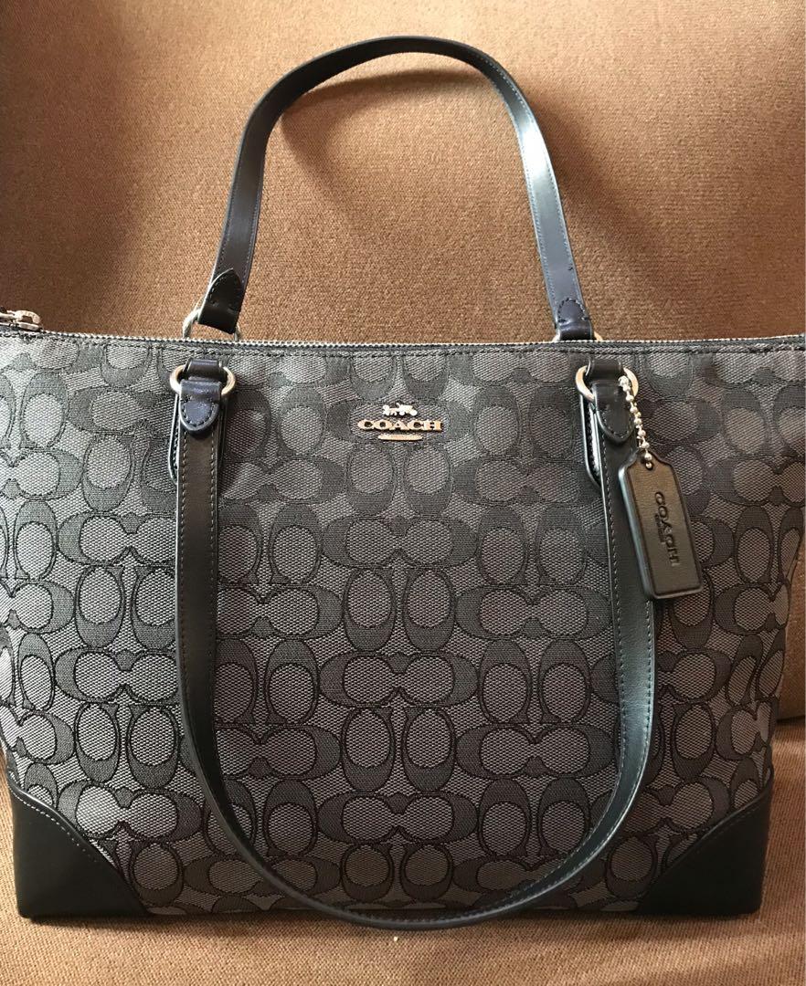 Coach Outline Signature Zip Tote Handbag Womens Style : F29958