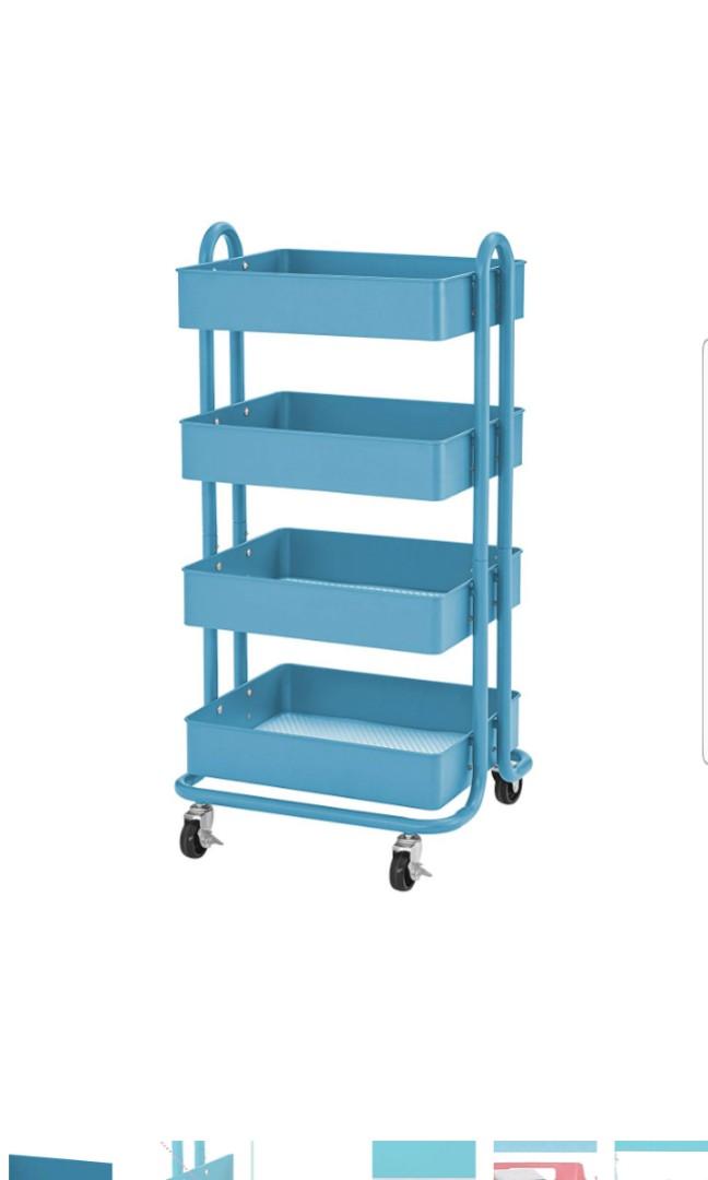 Heavy Duty Mobile Storage Organizer Ecr4kids 3 Tier Metal Rolling