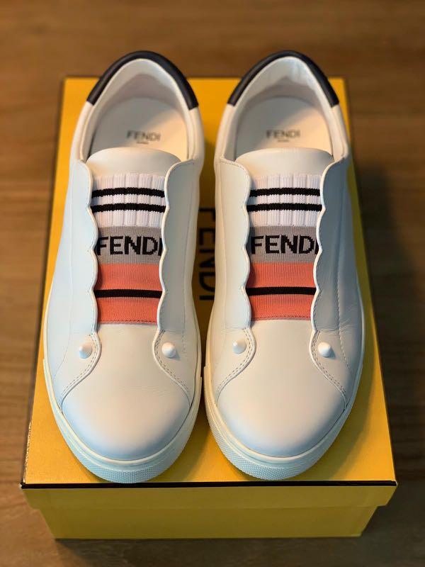 fendi embroidered colorblock sneakers