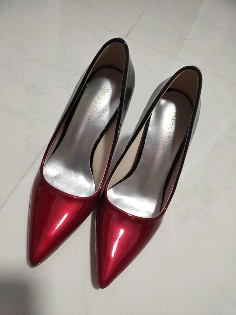 Red glossy best sale heels