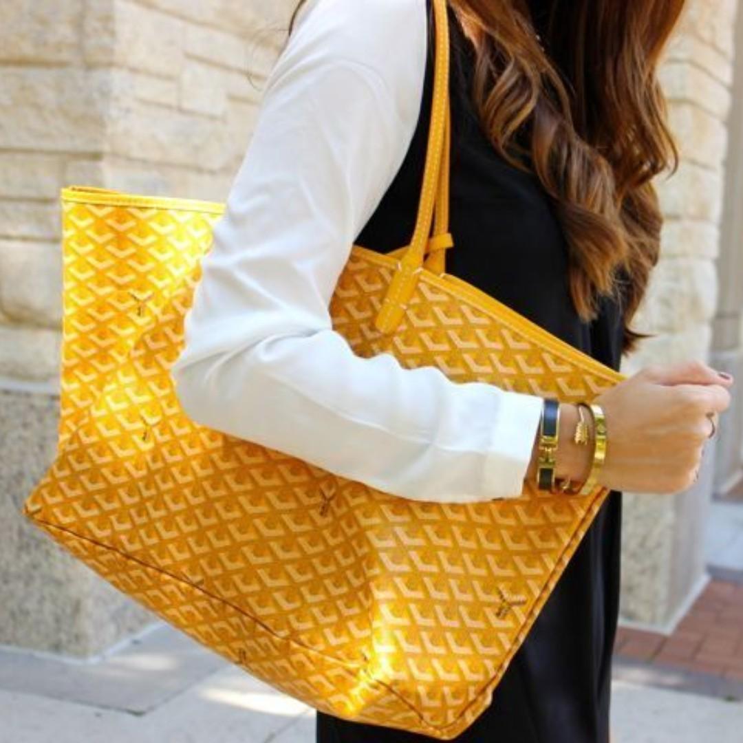 GOYARD Saint Louis PM Tote Bag Pouch Yellow Super Cat Marker Woman New  proof