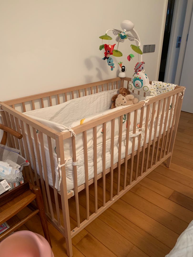 Ikea Baby Cot with mattress and sheets, Babies & Kids, Baby Nursery