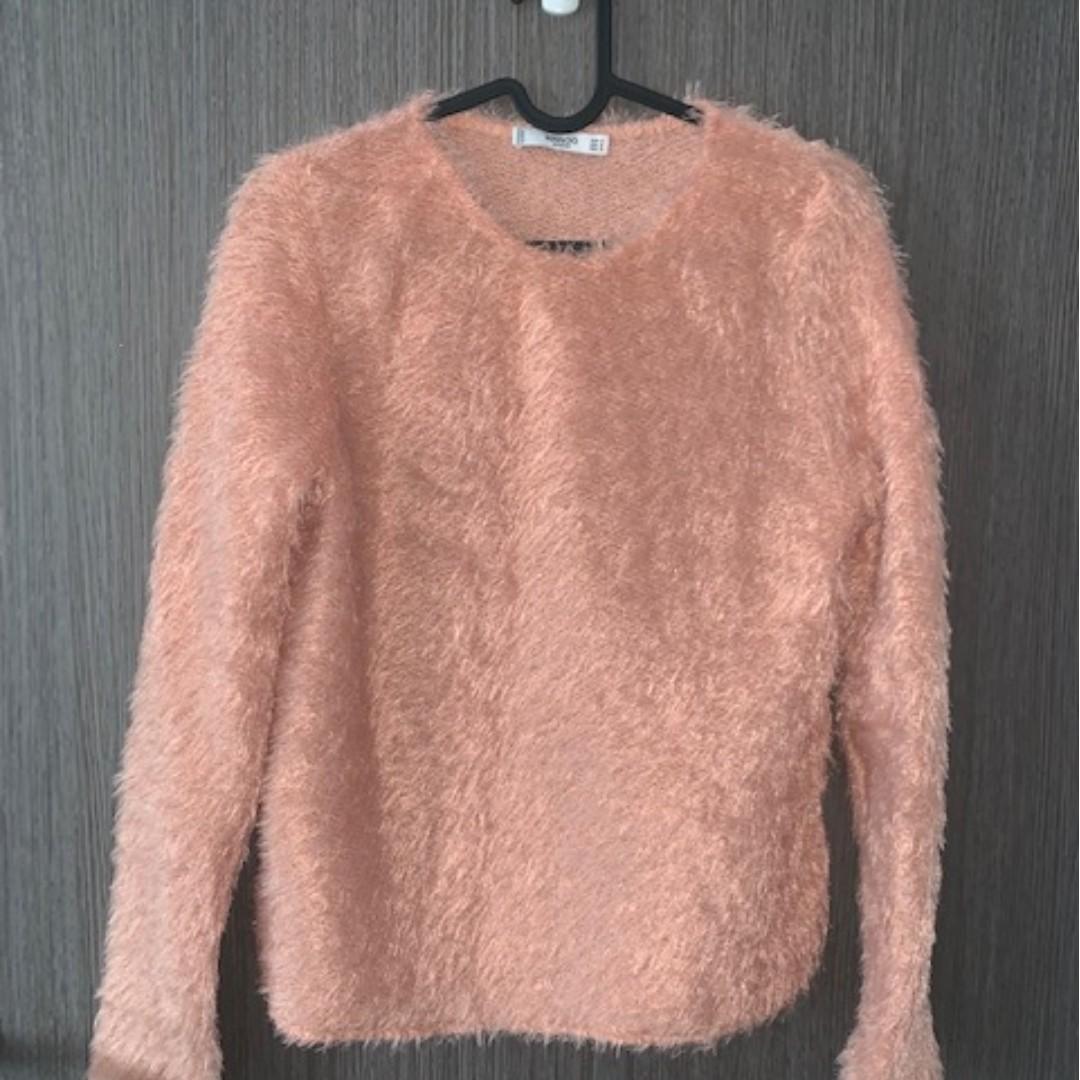 pink faux fur sweater