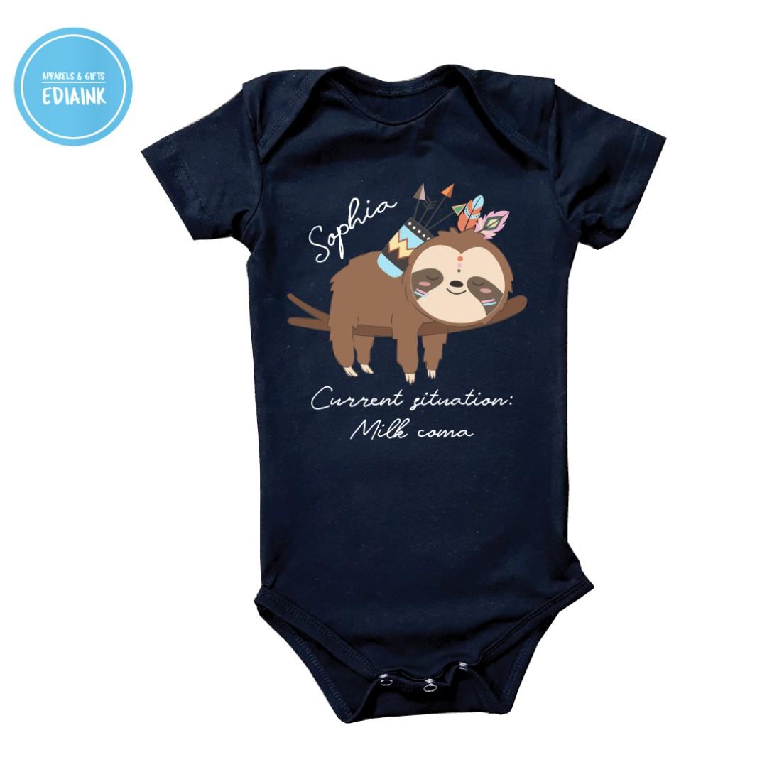 sloth baby romper