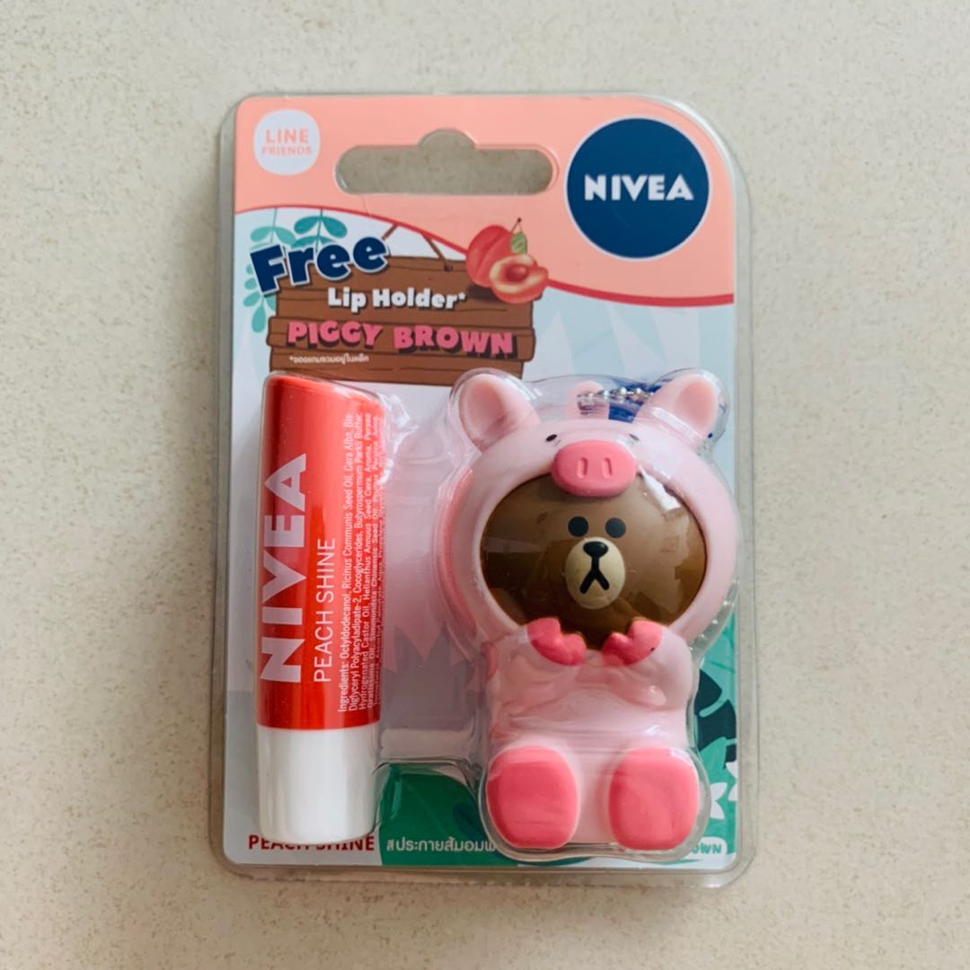 Nivea Lip Balm with LINE Lip Holder, Beauty & Personal Care, Face
