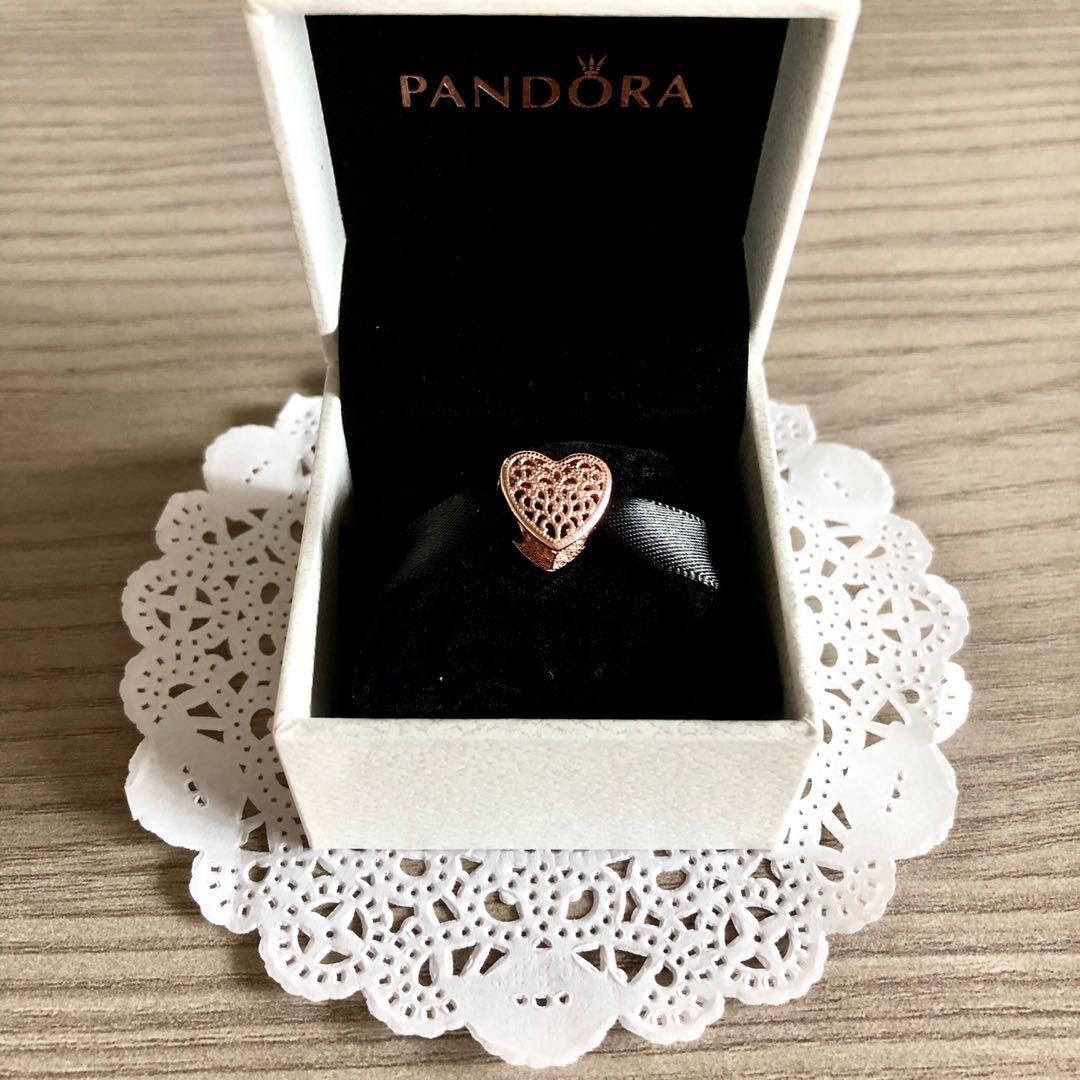 Pandora rose beaded heart charm clearance
