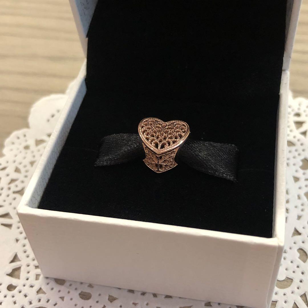 Filigree & beaded heart charm hotsell