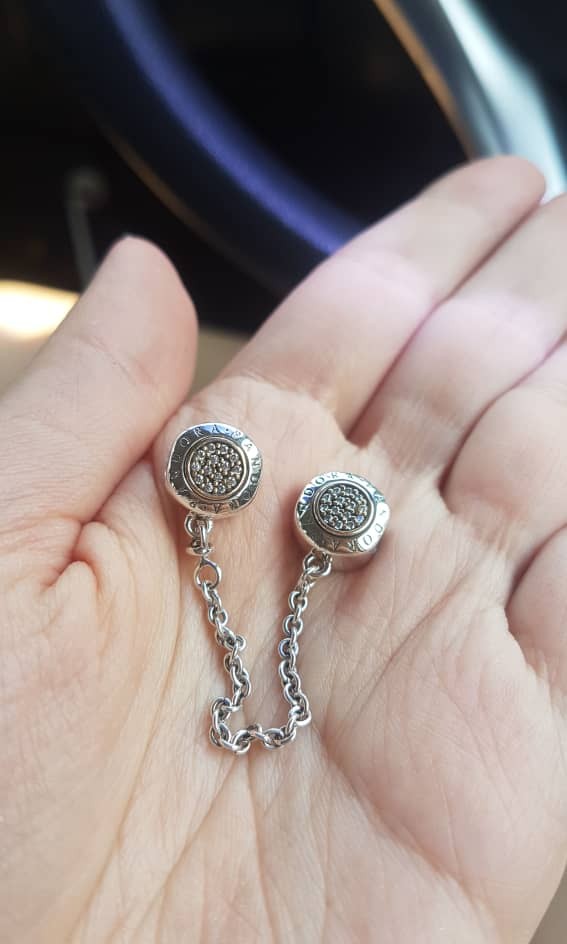 Pandora Two Tone Logo Signature Safety Chain, Women's Fashion, Jewelry & Organisers, Necklaces