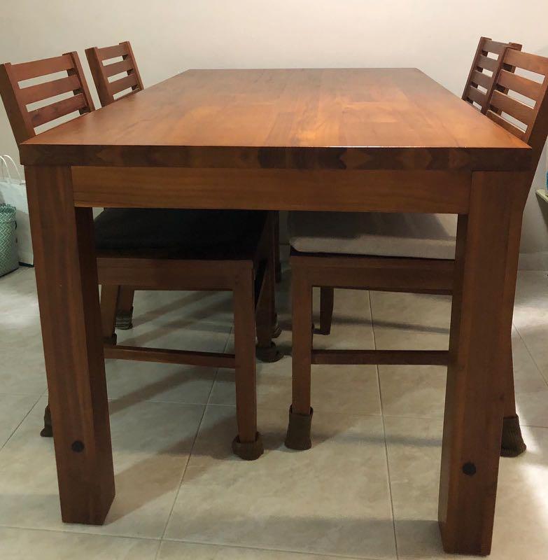 Scan Teak Dining Table 4 Chairs Furniture Tables Chairs On Carousell